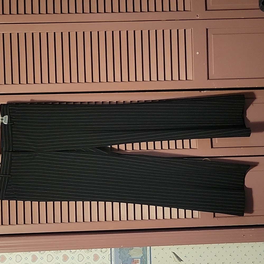 Black trousers with pinstripe 8 tall